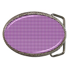 Gingham Plaid Fabric Pattern Purple Belt Buckles