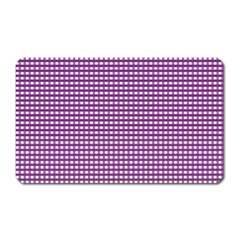 Gingham Plaid Fabric Pattern Purple Magnet (rectangular) by HermanTelo