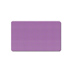 Gingham Plaid Fabric Pattern Purple Magnet (name Card)