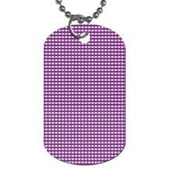 Gingham Plaid Fabric Pattern Purple Dog Tag (one Side) by HermanTelo