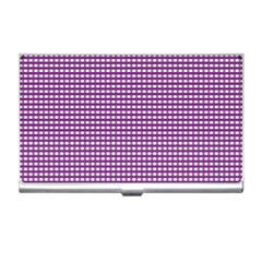 Gingham Plaid Fabric Pattern Purple Business Card Holder