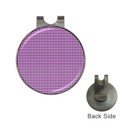 Gingham Plaid Fabric Pattern Purple Hat Clips With Golf Markers