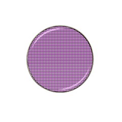 Gingham Plaid Fabric Pattern Purple Hat Clip Ball Marker (4 Pack) by HermanTelo