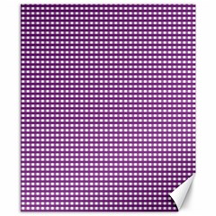 Gingham Plaid Fabric Pattern Purple Canvas 8  X 10  by HermanTelo