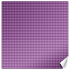 Gingham Plaid Fabric Pattern Purple Canvas 12  X 12 