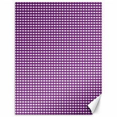 Gingham Plaid Fabric Pattern Purple Canvas 12  X 16 