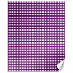 Gingham Plaid Fabric Pattern Purple Canvas 16  X 20  by HermanTelo