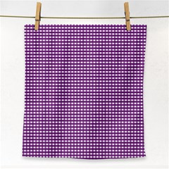 Gingham Plaid Fabric Pattern Purple Face Towel by HermanTelo