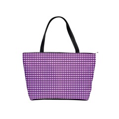 Gingham Plaid Fabric Pattern Purple Classic Shoulder Handbag