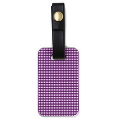 Gingham Plaid Fabric Pattern Purple Luggage Tag (one Side)