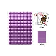 Gingham Plaid Fabric Pattern Purple Playing Cards Single Design (mini)