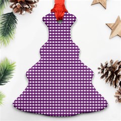 Gingham Plaid Fabric Pattern Purple Ornament (christmas Tree)  by HermanTelo