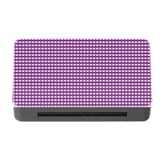 Gingham Plaid Fabric Pattern Purple Memory Card Reader With Cf