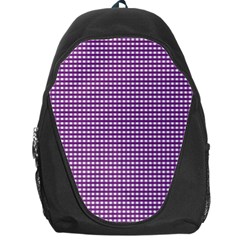 Gingham Plaid Fabric Pattern Purple Backpack Bag