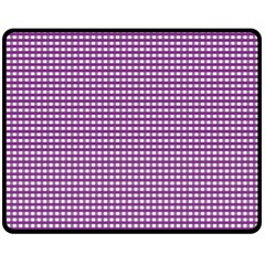 Gingham Plaid Fabric Pattern Purple Double Sided Fleece Blanket (medium)  by HermanTelo