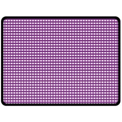 Gingham Plaid Fabric Pattern Purple Double Sided Fleece Blanket (large) 