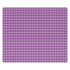 Gingham Plaid Fabric Pattern Purple Double Sided Flano Blanket (small)  by HermanTelo