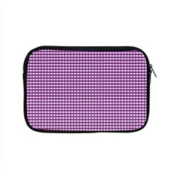 Gingham Plaid Fabric Pattern Purple Apple Macbook Pro 15  Zipper Case by HermanTelo