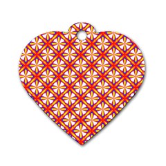 Hexagon Polygon Colorful Prismatic Dog Tag Heart (one Side) by HermanTelo