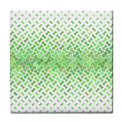 Green Pattern Curved Puzzle Tile Coasters by HermanTelo