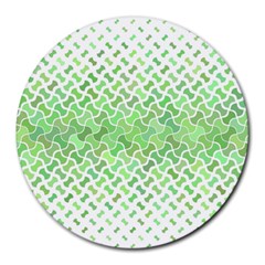 Green Pattern Curved Puzzle Round Mousepads by HermanTelo