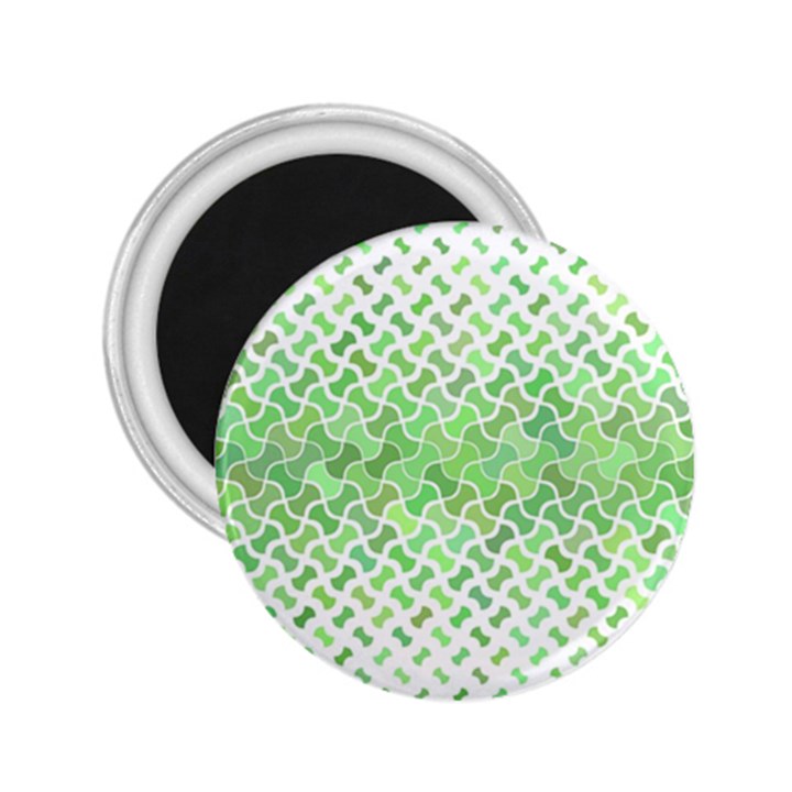 Green Pattern Curved Puzzle 2.25  Magnets