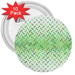 Green Pattern Curved Puzzle 3  Buttons (10 pack)  Front