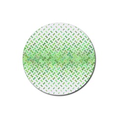 Green Pattern Curved Puzzle Rubber Round Coaster (4 Pack)  by HermanTelo