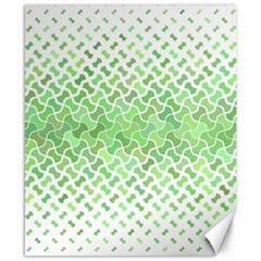 Green Pattern Curved Puzzle Canvas 8  X 10 