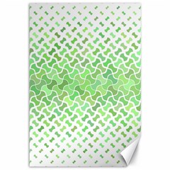 Green Pattern Curved Puzzle Canvas 12  X 18 