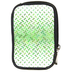 Green Pattern Curved Puzzle Compact Camera Leather Case