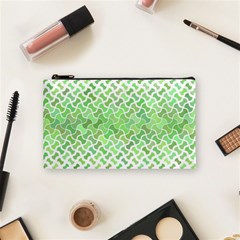 Green Pattern Curved Puzzle Cosmetic Bag (small) by HermanTelo