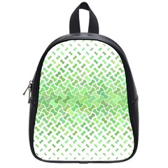 Green Pattern Curved Puzzle School Bag (small) by HermanTelo