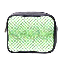 Green Pattern Curved Puzzle Mini Toiletries Bag (two Sides) by HermanTelo