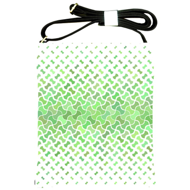 Green Pattern Curved Puzzle Shoulder Sling Bag