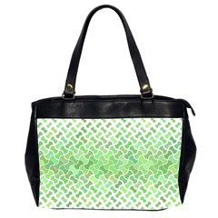 Green Pattern Curved Puzzle Oversize Office Handbag (2 Sides)