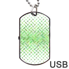 Green Pattern Curved Puzzle Dog Tag Usb Flash (two Sides)