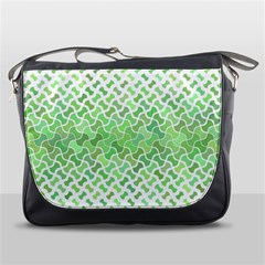 Green Pattern Curved Puzzle Messenger Bag