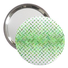 Green Pattern Curved Puzzle 3  Handbag Mirrors by HermanTelo