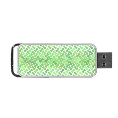 Green Pattern Curved Puzzle Portable Usb Flash (one Side)