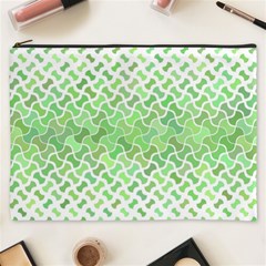 Green Pattern Curved Puzzle Cosmetic Bag (xxxl) by HermanTelo