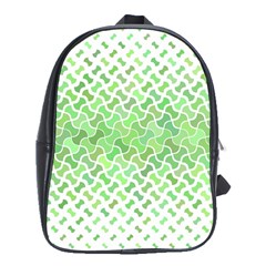 Green Pattern Curved Puzzle School Bag (xl)