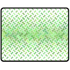 Green Pattern Curved Puzzle Double Sided Fleece Blanket (medium) 