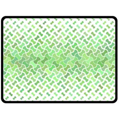 Green Pattern Curved Puzzle Double Sided Fleece Blanket (large) 