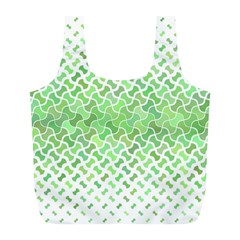 Green Pattern Curved Puzzle Full Print Recycle Bag (l)