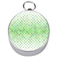 Green Pattern Curved Puzzle Silver Compasses by HermanTelo