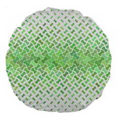 Green Pattern Curved Puzzle Large 18  Premium Flano Round Cushions