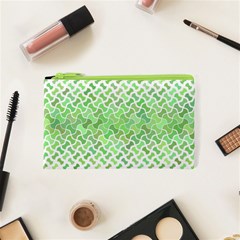 Green Pattern Curved Puzzle Cosmetic Bag (xs)