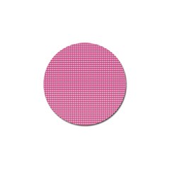 Gingham Plaid Fabric Pattern Pink Golf Ball Marker by HermanTelo