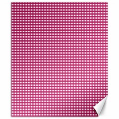 Gingham Plaid Fabric Pattern Pink Canvas 8  X 10 